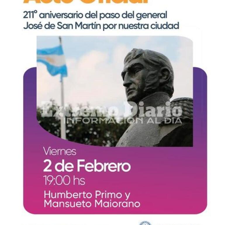 Imagen de Acto oficial por el 211° aniversario del paso del general José de San Martín por la ciudad