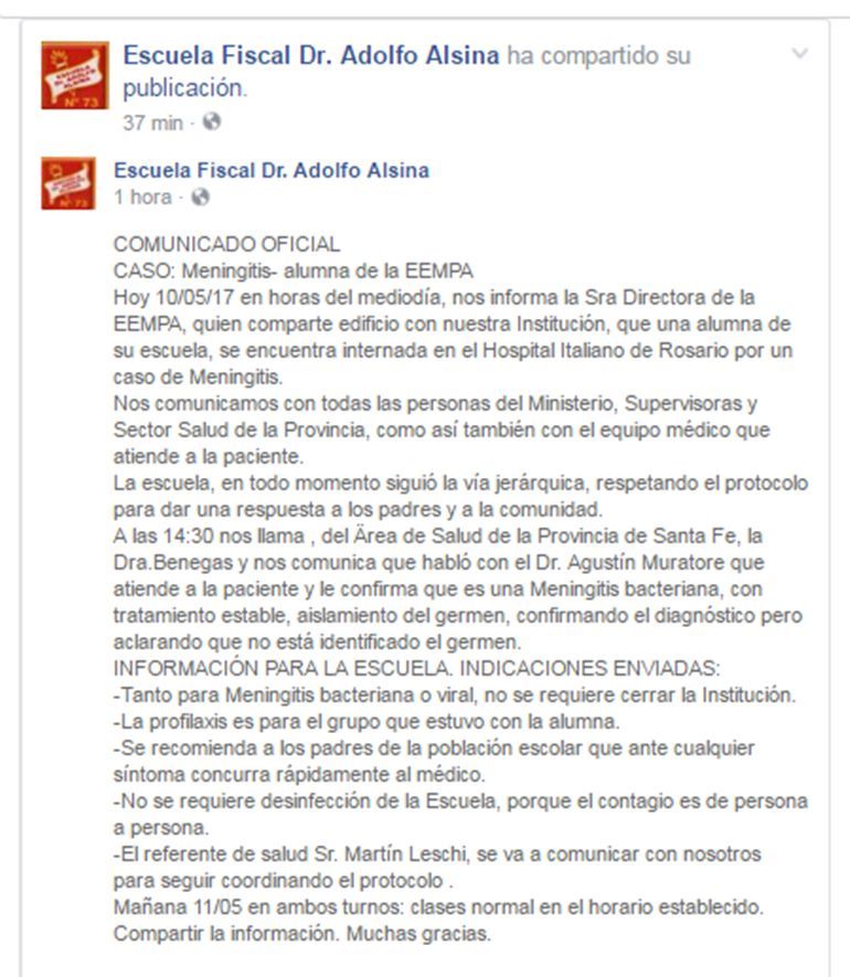 comunicado escuela