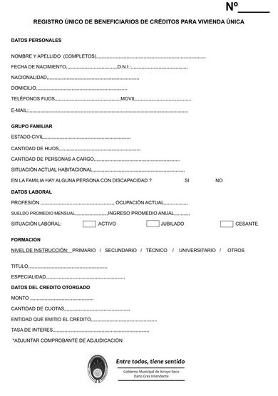 Planilla Registro de Adjudicatarios