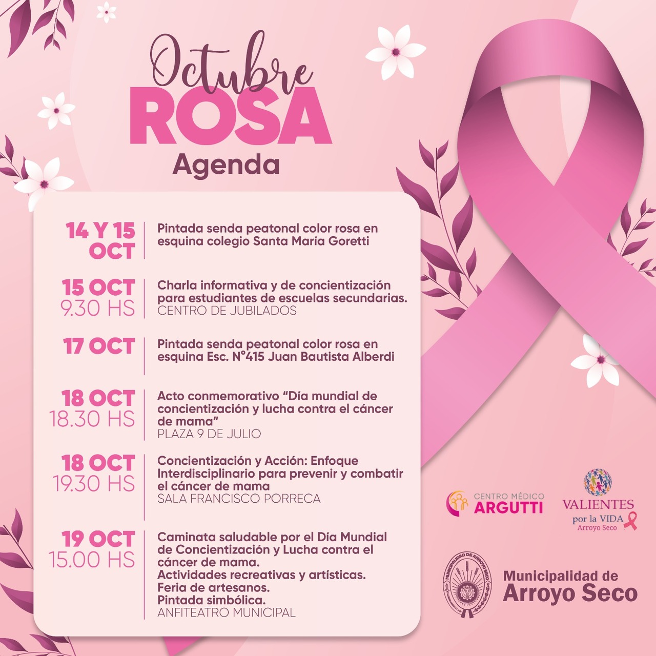 agenda actividades Arroyo Seco