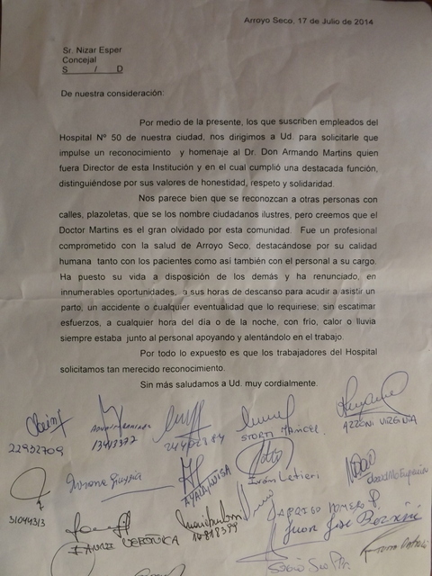 Nota firmada
