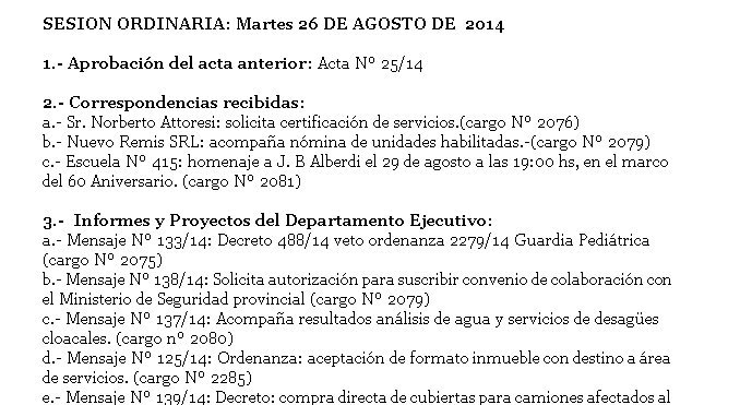 Sesin 26 de agosto 1