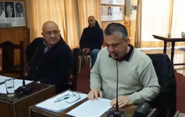 Los concejales Mat&iacute;as Attoresi y Miguel St&eacute;fano durante la presentaci&oacute;n del proyecto.