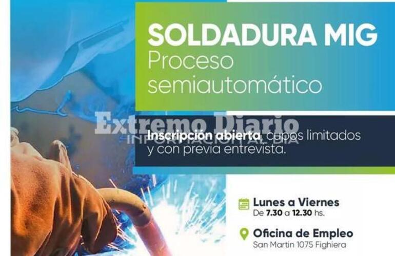 Imagen de Fighiera: Abrió la inscripción al curso de Soldadura MIG proceso semiautomático