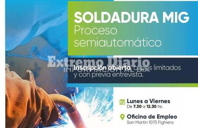 Imagen de Fighiera: Abri&oacute; la inscripci&oacute;n al curso de Soldadura MIG proceso semiautom&aacute;tico