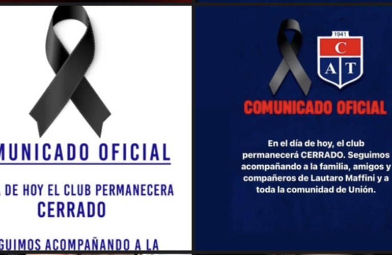 Imagen de Los clubes Athletic y Talleres permanecerán cerrados este viernes, en un gesto solidario tras lo ocurrido con el joven de Unión.