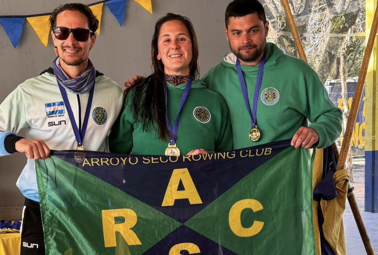 Imagen de Remo: 3 representantes del Rowing Club, obtuvieron un 3&ordm; puesto en Baigorria.