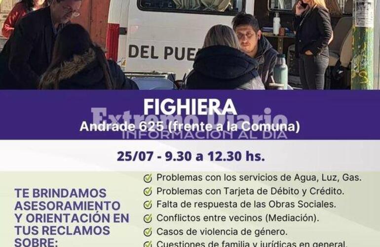 Imagen de Fighiera: Llega la oficina móvil de la Defensoría del Pueblo