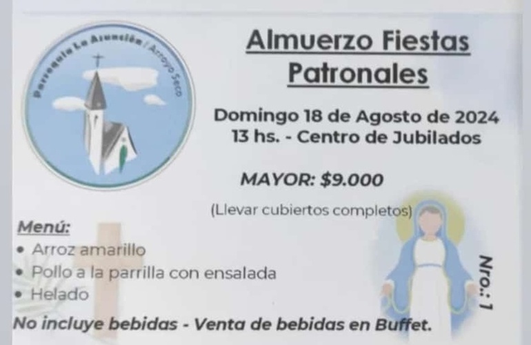 Imagen de Almuerzo Fiestas Patronales en Arroyo Seco