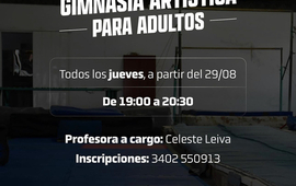 Imagen de La Gimnasia Art&iacute;stica de Uni&oacute;n, incorpora clases para Adultos.