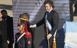 El presidente Javier Milei el pasado 20 de junio en Rosario durante el acto por el D&iacute;a de la Bandera.