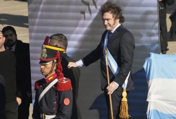 El presidente Javier Milei el pasado 20 de junio en Rosario durante el acto por el Día de la Bandera.