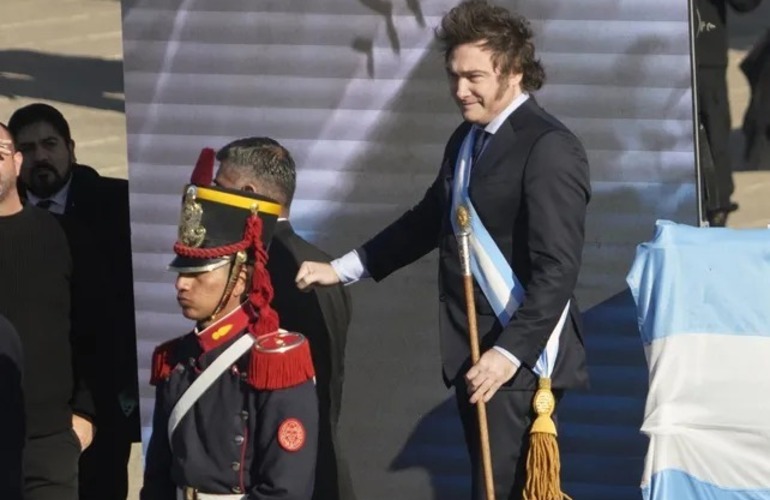 El presidente Javier Milei el pasado 20 de junio en Rosario durante el acto por el Día de la Bandera.