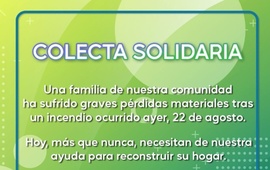 Imagen de Colecta solidaria para una familia que perdi&oacute; todo en un incendio