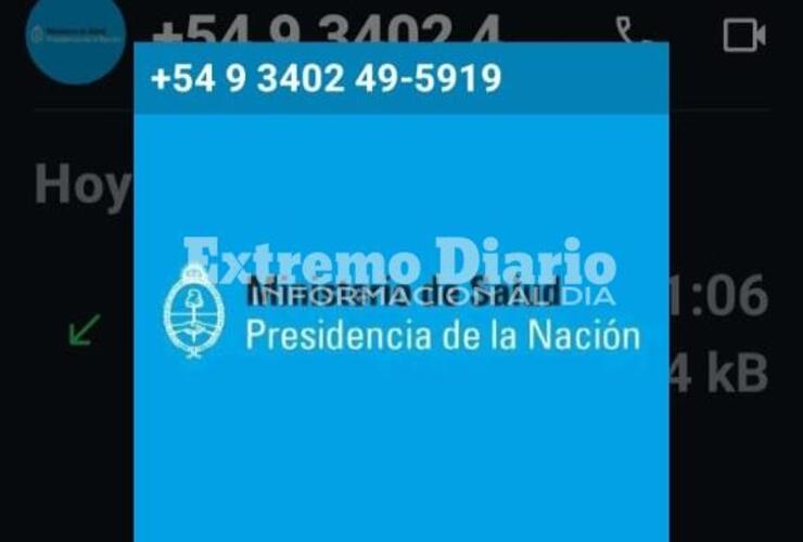 Foto: captura de pantalla enviada por el denunciante.