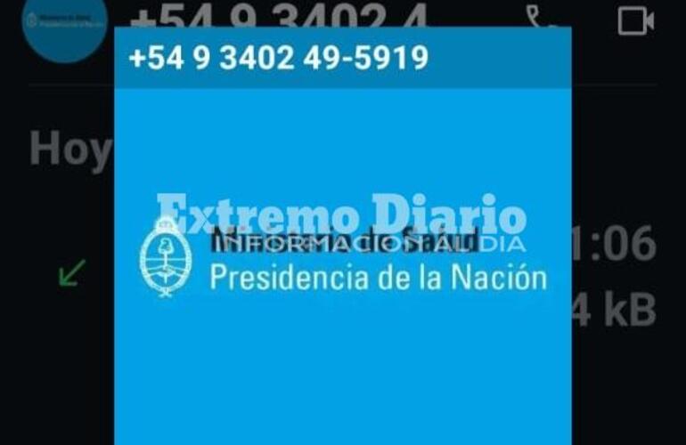 Foto: captura de pantalla enviada por el denunciante.