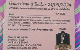 Imagen de "Gran Cena y Baile" en el Centro de Jubilados