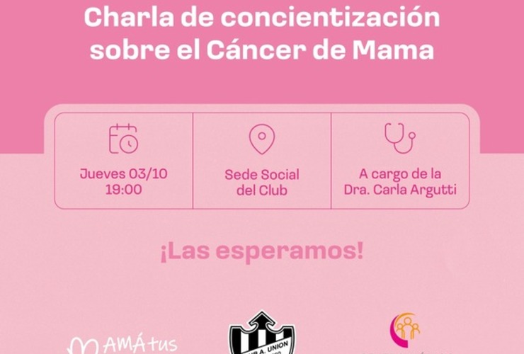 Imagen de Charla de concientización sobre el cáncer de mama en el Club Atlético Unión