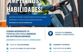 Imagen de Capacitación gratuita en manejo de autoelevadores en General Lagos