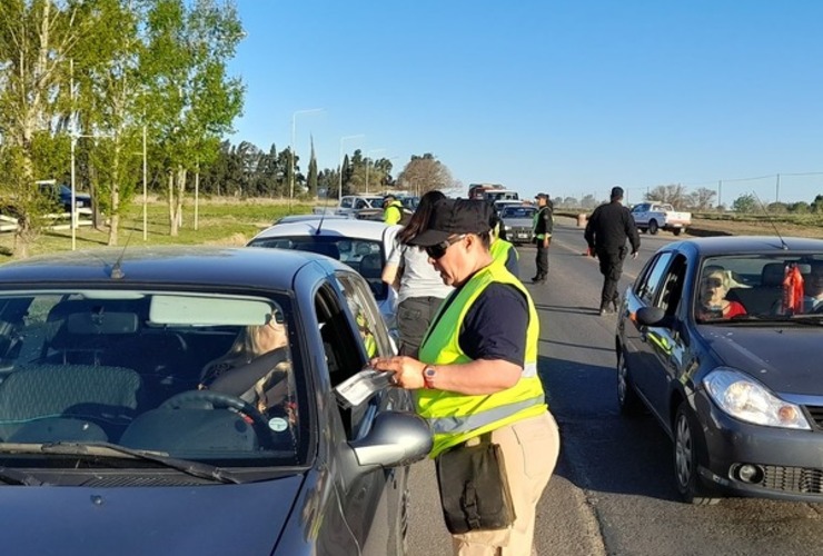 Uno de los últimos controles sobre Ruta 21. Foto: Municipalidad Arroyo Seco