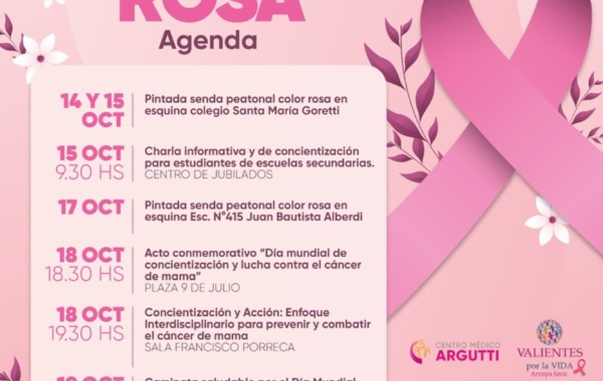 Imagen de Agenda de actividades: Mes Internacional de Concientizaci&oacute;n sobre el C&aacute;ncer de Mama