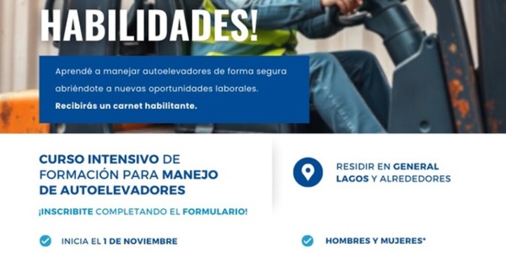 Imagen de Brindarán un curso de formación para manejo de autoelevadores en General Lagos