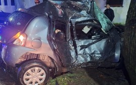 El veh&iacute;culo se encontraba sobre el sendero del Parque de la independencia. (URII)