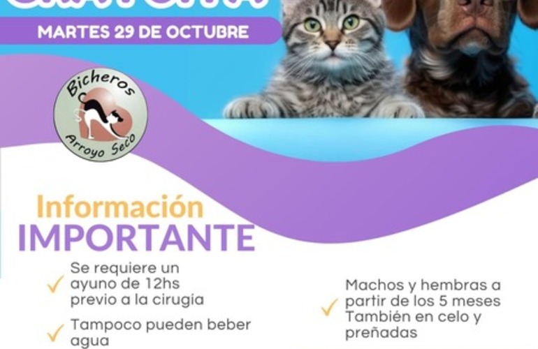 Imagen de Pr&oacute;xima fecha: Campa&ntilde;a de castraci&oacute;n gratuita en Arroyo Seco