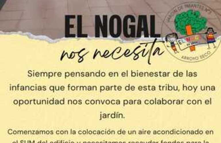 Imagen de El Jardín de Infantes El Nogal solicita colaboración de la comunidad