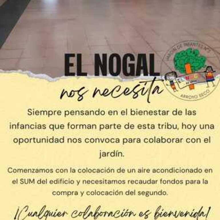 Imagen de El Jardín de Infantes El Nogal solicita colaboración de la comunidad