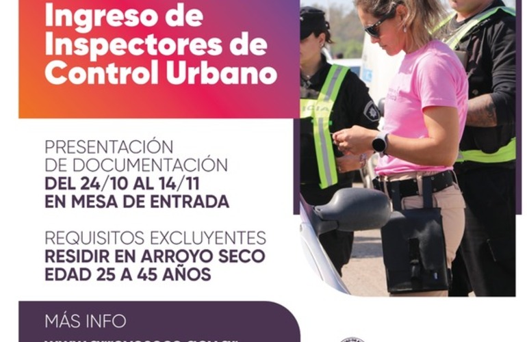 Imagen de ¡Llamado a concurso!: Ingreso de inspectores de Control Urbano