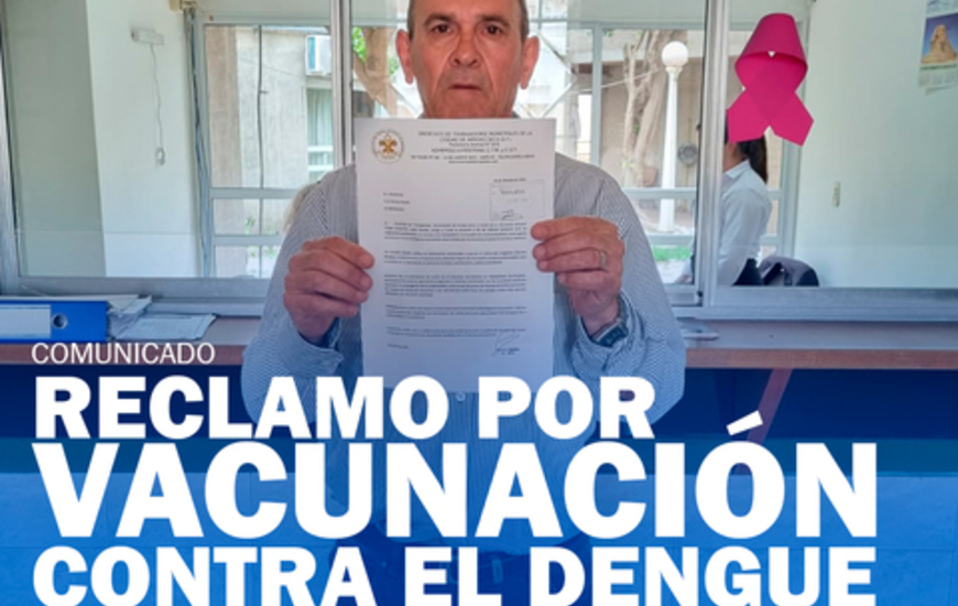 Imagen de Sindicato de Trabajadores Municipales solicita prioridad de vacunación contra el dengue para sus empleados