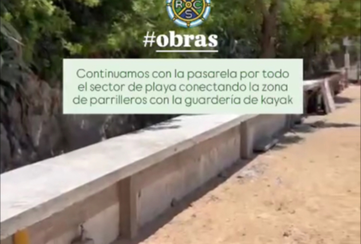 Imagen de El Rowing Club sigue creciendo en obras con su nueva pasarela de los parrilleros a la guardería de Kayak.