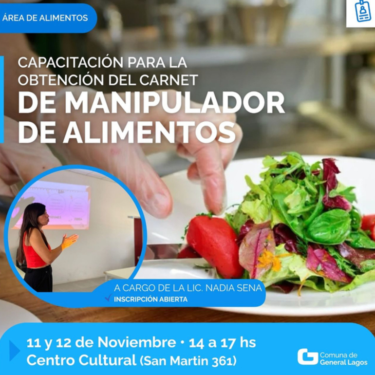 Imagen de Nueva Capacitación para la obtención de Carnet de Manipulador de Alimentos.