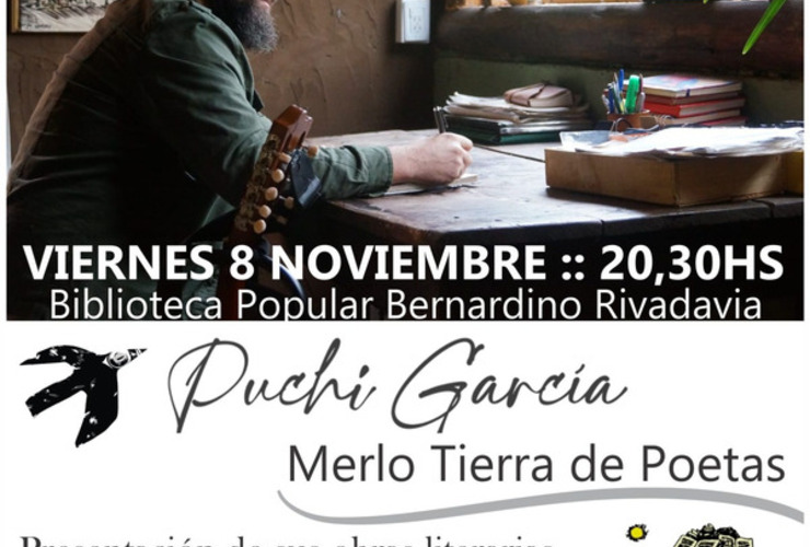 Imagen de Puchi García y la presentación de sus obras literarias