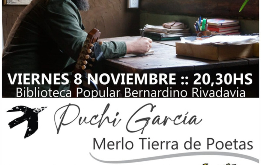 Imagen de Puchi García y la presentación de sus obras literarias