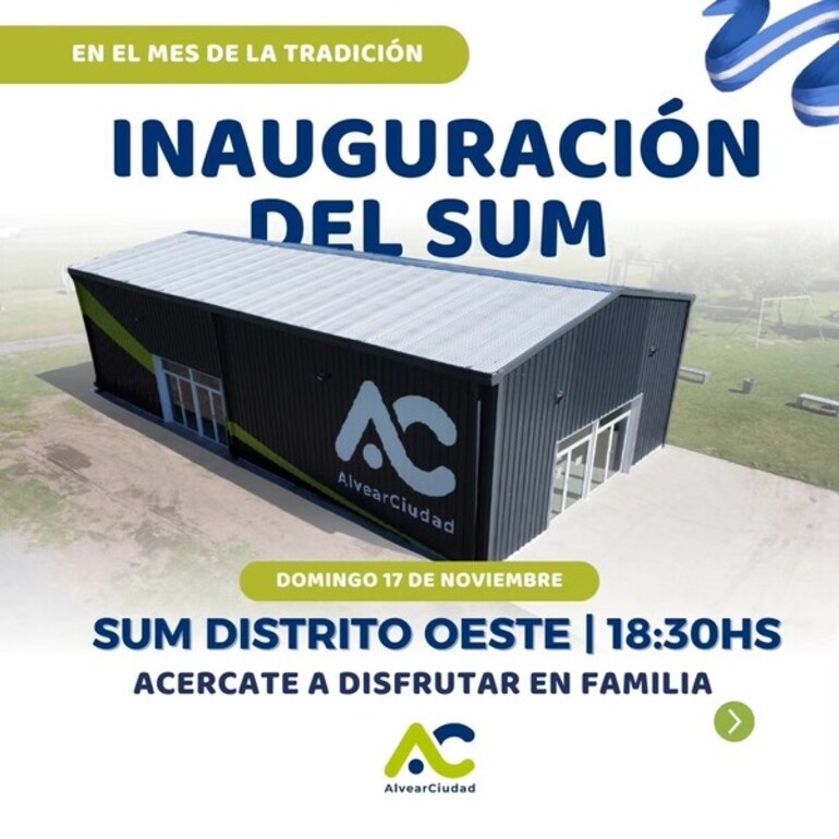 Imagen de Inauguración del Nuevo SUM del Distrito Oeste en Alvear