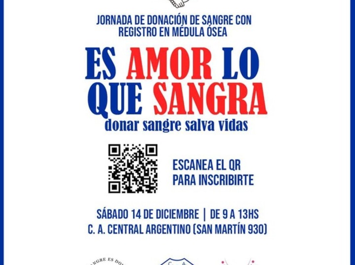 Imagen de Jornada Solidaria de Donación de Sangre y Registro de Médula Ósea en Central Argentino