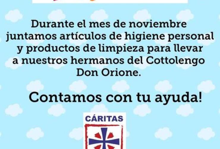 Imagen de Llamado solidario de Cáritas Arroyo Seco para ayudar al Cottolengo Don Orione