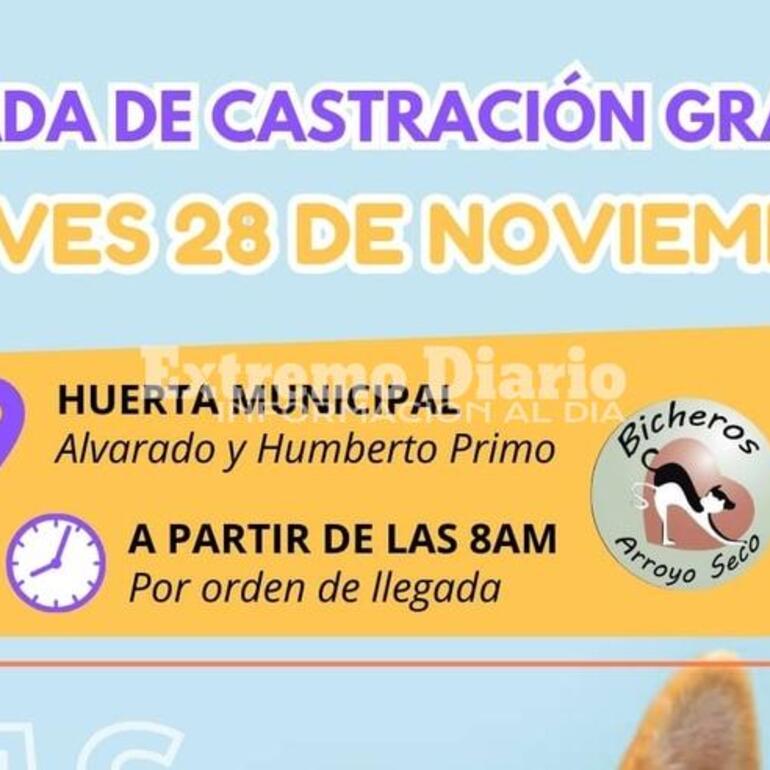 Imagen de Nueva Campaña de Castración Gratuita en Arroyo Seco