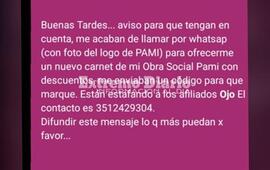 Imagen de Vecina advierte sobre posible estafa