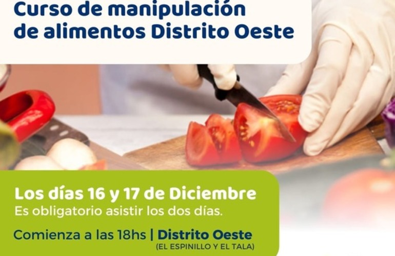 Imagen de Capacitaci&oacute;n para obtener el Carnet de Manipulador en Alvear