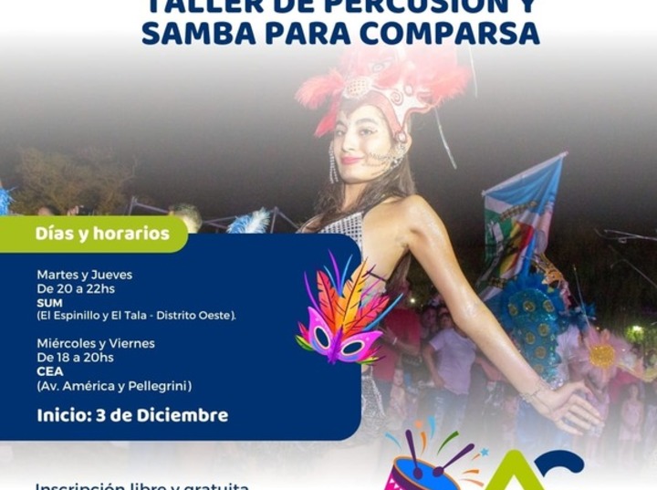 Imagen de Alvear se prepara para el Carnaval: comienzan los talleres de percusión y samba