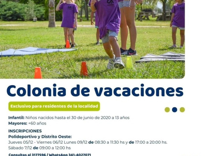 Imagen de Inscripciones para la colonia de vacaciones 2024-2025