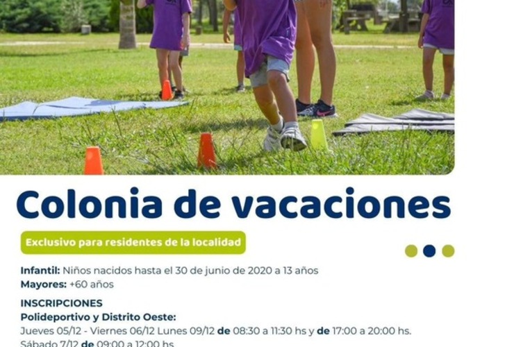 Imagen de Inscripciones para la colonia de vacaciones 2024-2025