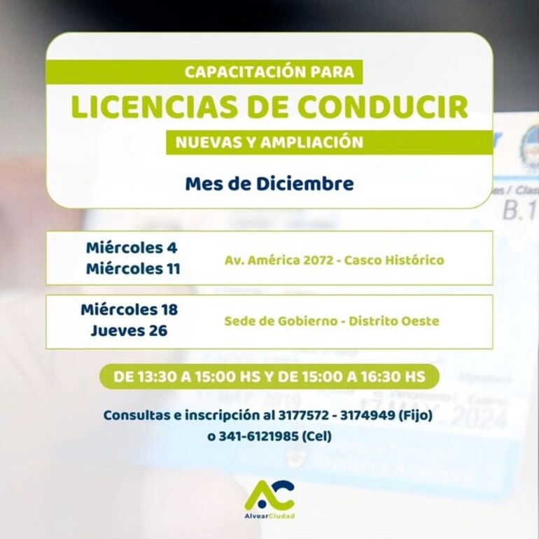 Imagen de Capacitación para obtener y ampliar licencias de conducir en Alvear