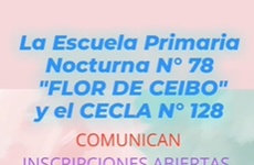 Imagen de La Escuela Primaria Nocturna N° 78 y el CECLA N° 128 abren inscripciones para jóvenes y adultos