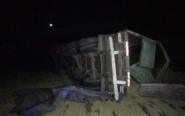 Así quedó el camión siniestrado.