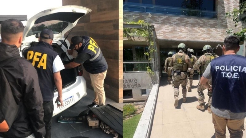 Los allanamientos se desarrollaron en Rosario, Funes y Pilar. (Polic&iacute;a Federal/TOE)