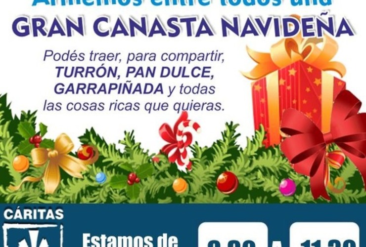 Imagen de C&aacute;ritas Arroyo Seco invita a colaborar con una Gran Canasta Navide&ntilde;a